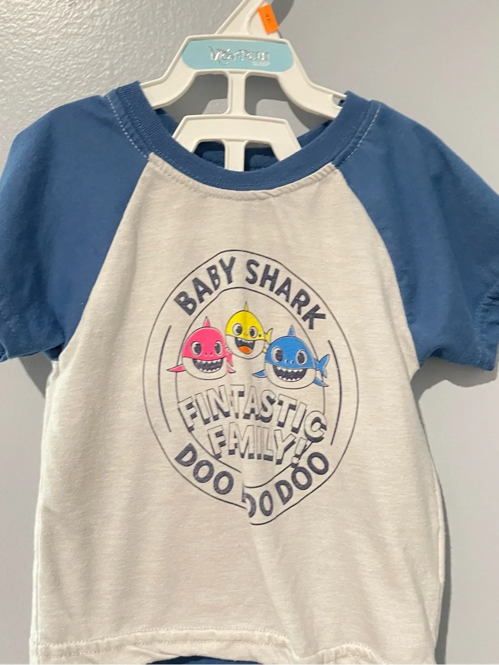 Baby Shark Two-Piece Pajama Set - Blue & White | Size 24M